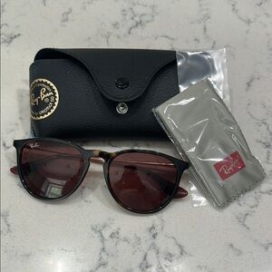 Ray-Ban Tortoise Sunglasses with Burgundy Lenses